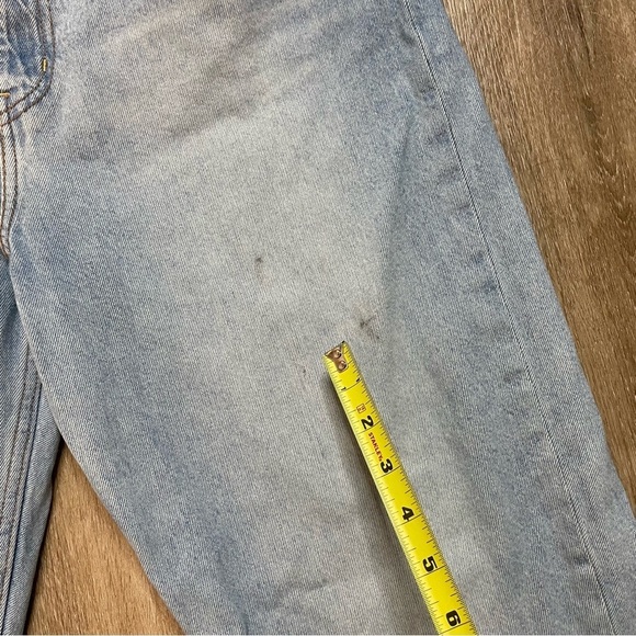 Levis Womens Jeans Size 31 Baggy Loose Taper Crop Light Wash Denim Big E - Picture 2 of 16